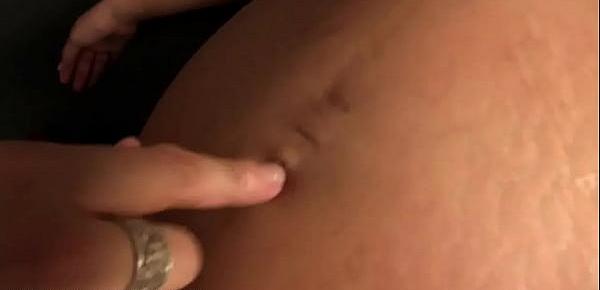  9 month pregnant lady gets belly worshipped by kinky slut
